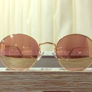 Sun glasses- 90s metal round rose gold mirror lens